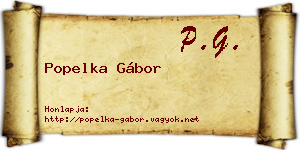 Popelka Gábor névjegykártya